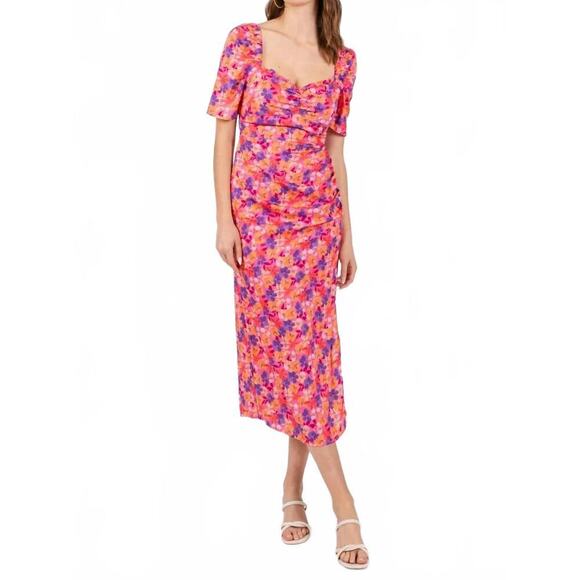 Fore Dresses & Skirts - FORE Rio Midi Sheath Dress In Pink Multi Floral Womens Size S *EUC